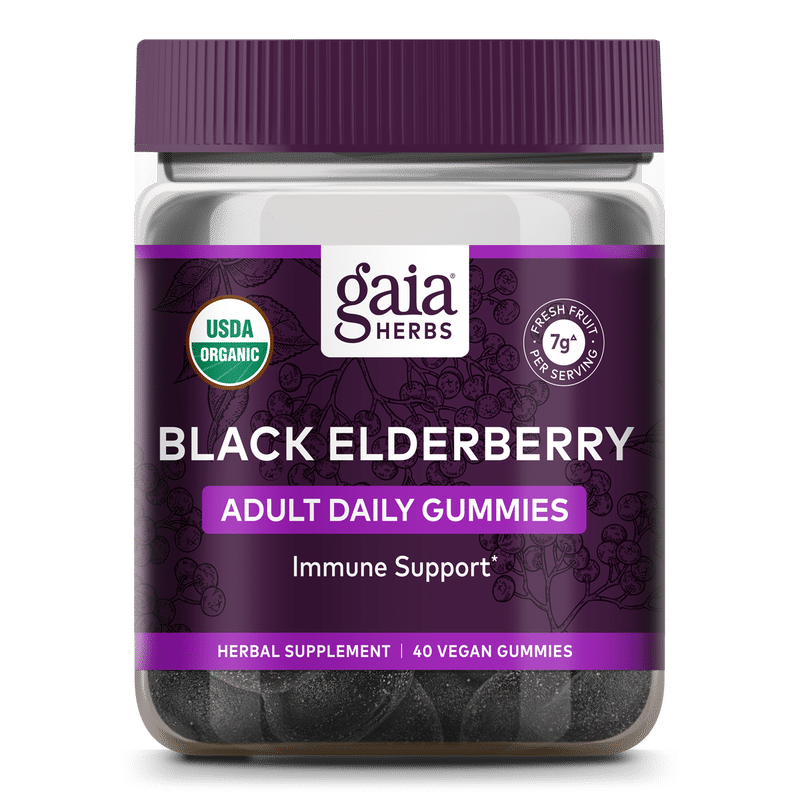 Gaia Herbs Black Elderberry Adult Daily Gummies image 0