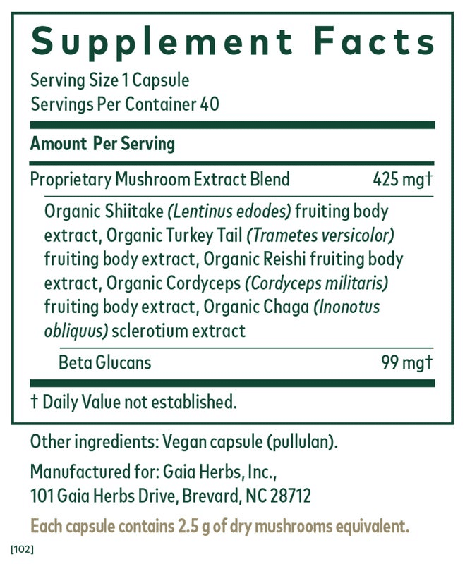 Gaia Herbs Pro Daily Immune Mushroom Blend image 1