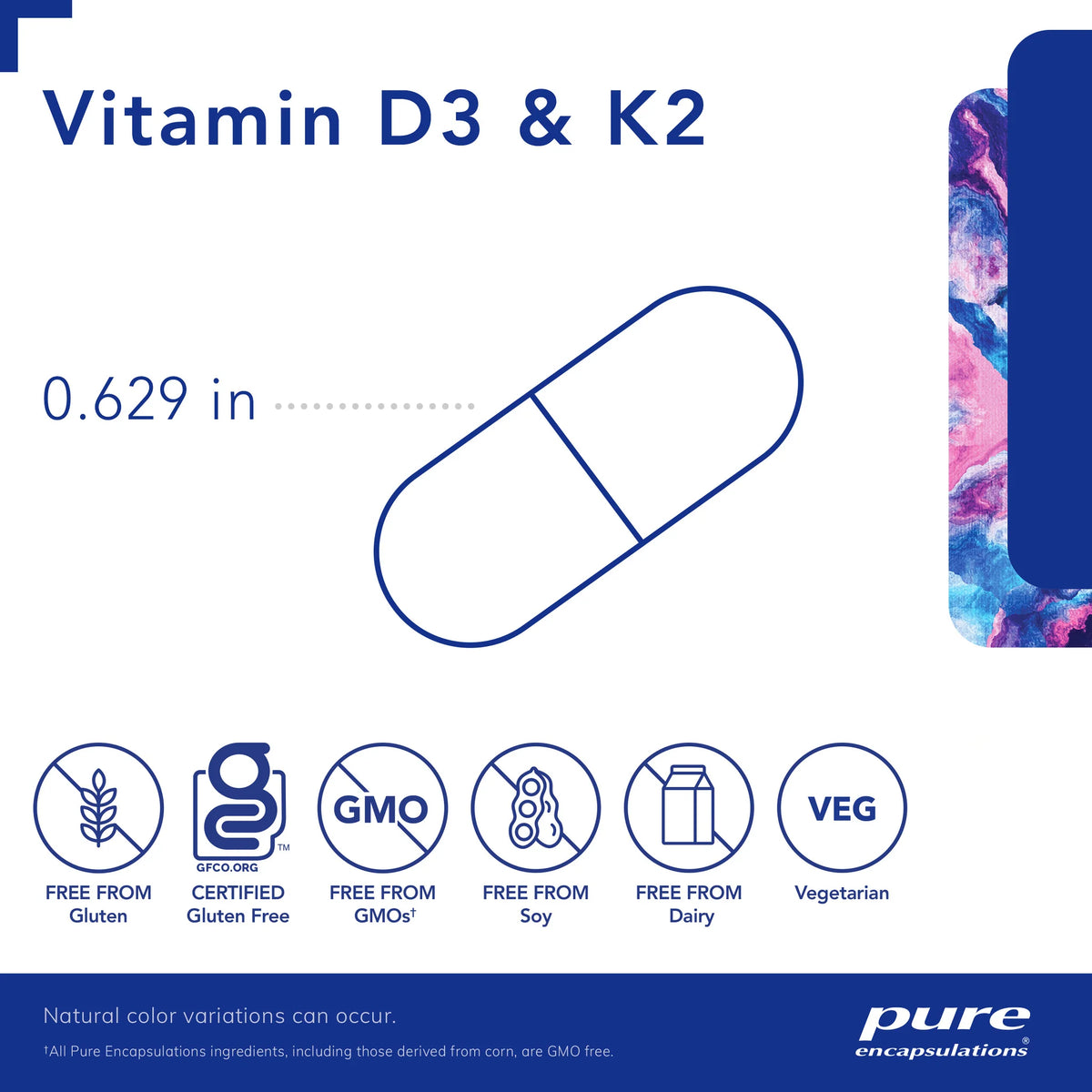 Pure Encapsulaitons Vitamin D3 &amp; K2 image 2