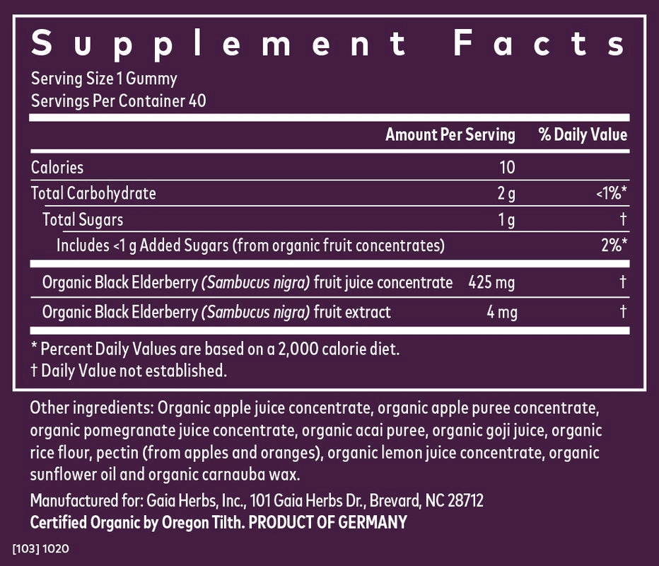 GaiaKids® Black Elderberry Kids Daily Gummies image 1