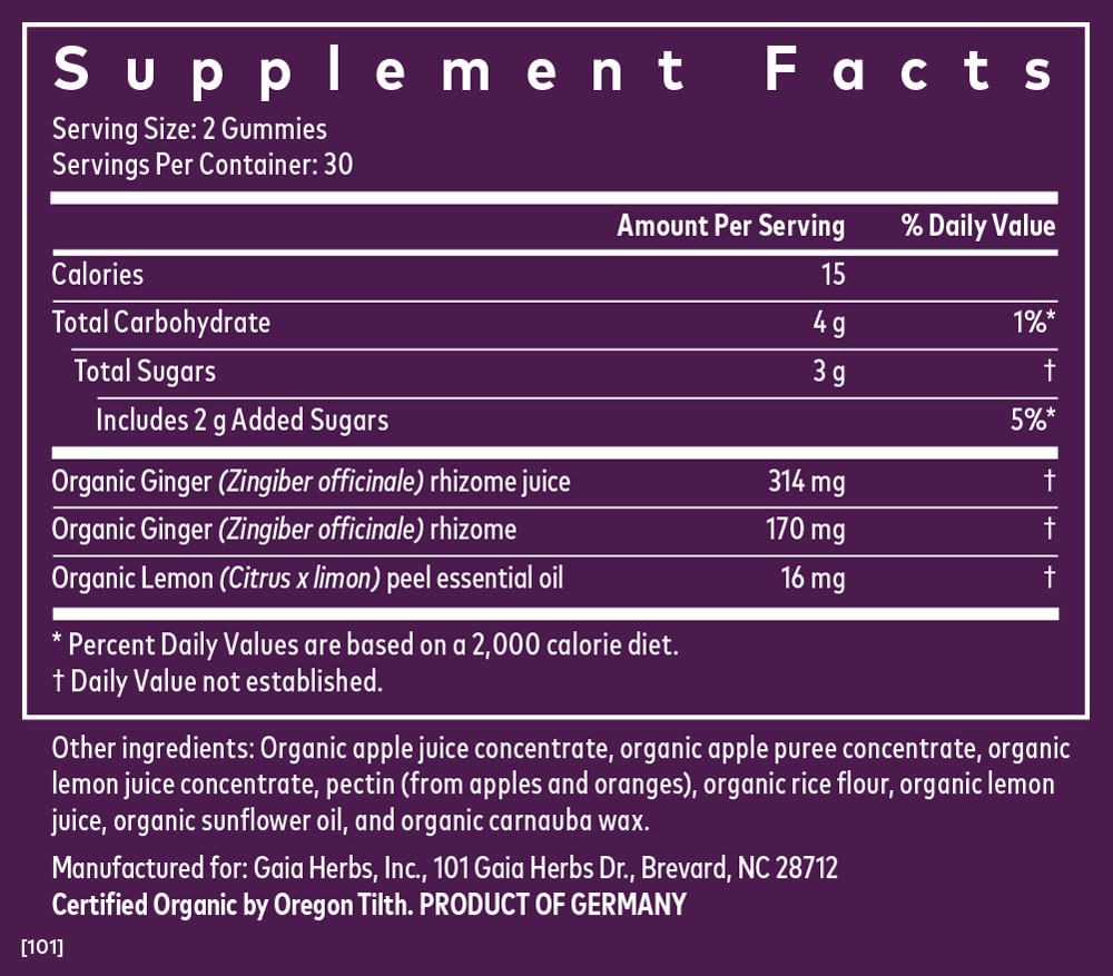 Gaia Herbs Nausea Gummies - 60 Count image 1