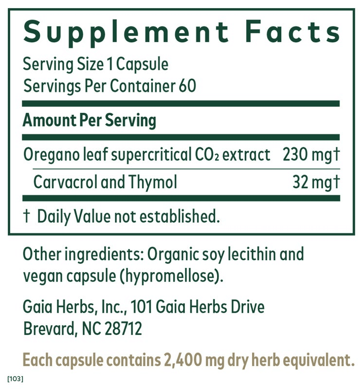 Gaia Herbs Pro Oil Of Oregano image 1