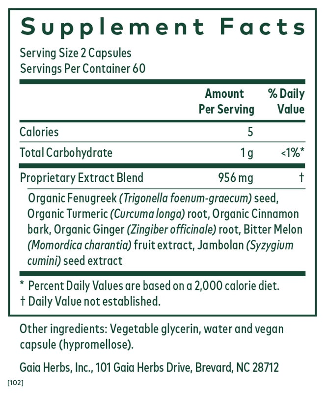 Gaia Herbs Pro Glycemic Formula 120 ct image 1
