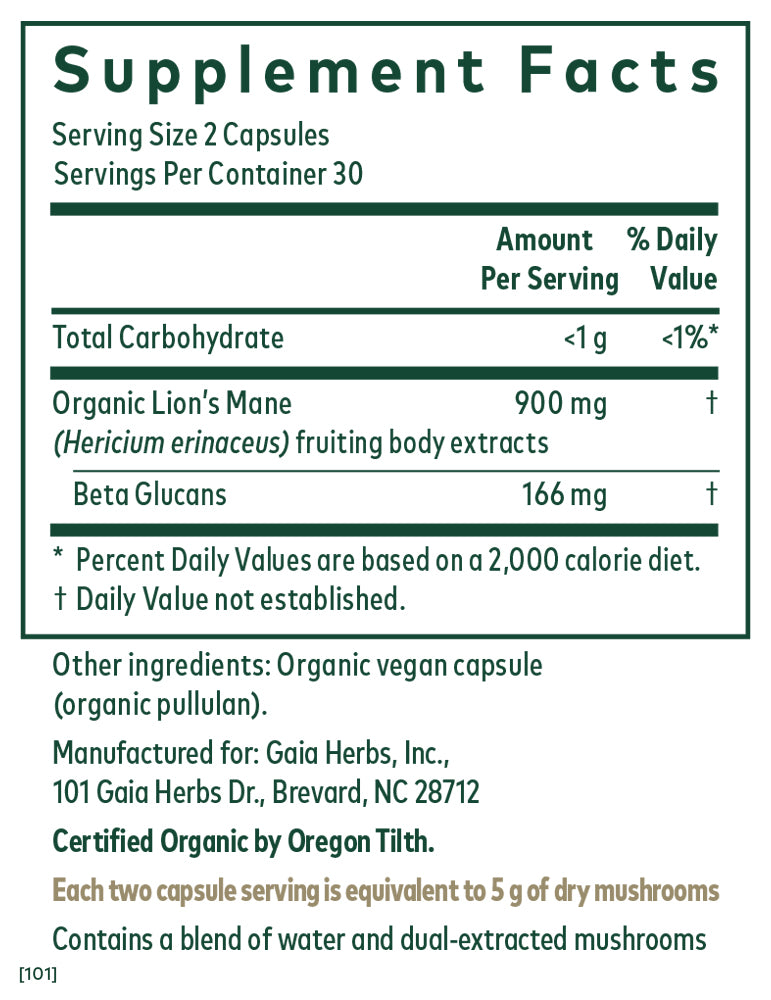 Gaia Herbs Pro Lion's Mane Mushroom image 1