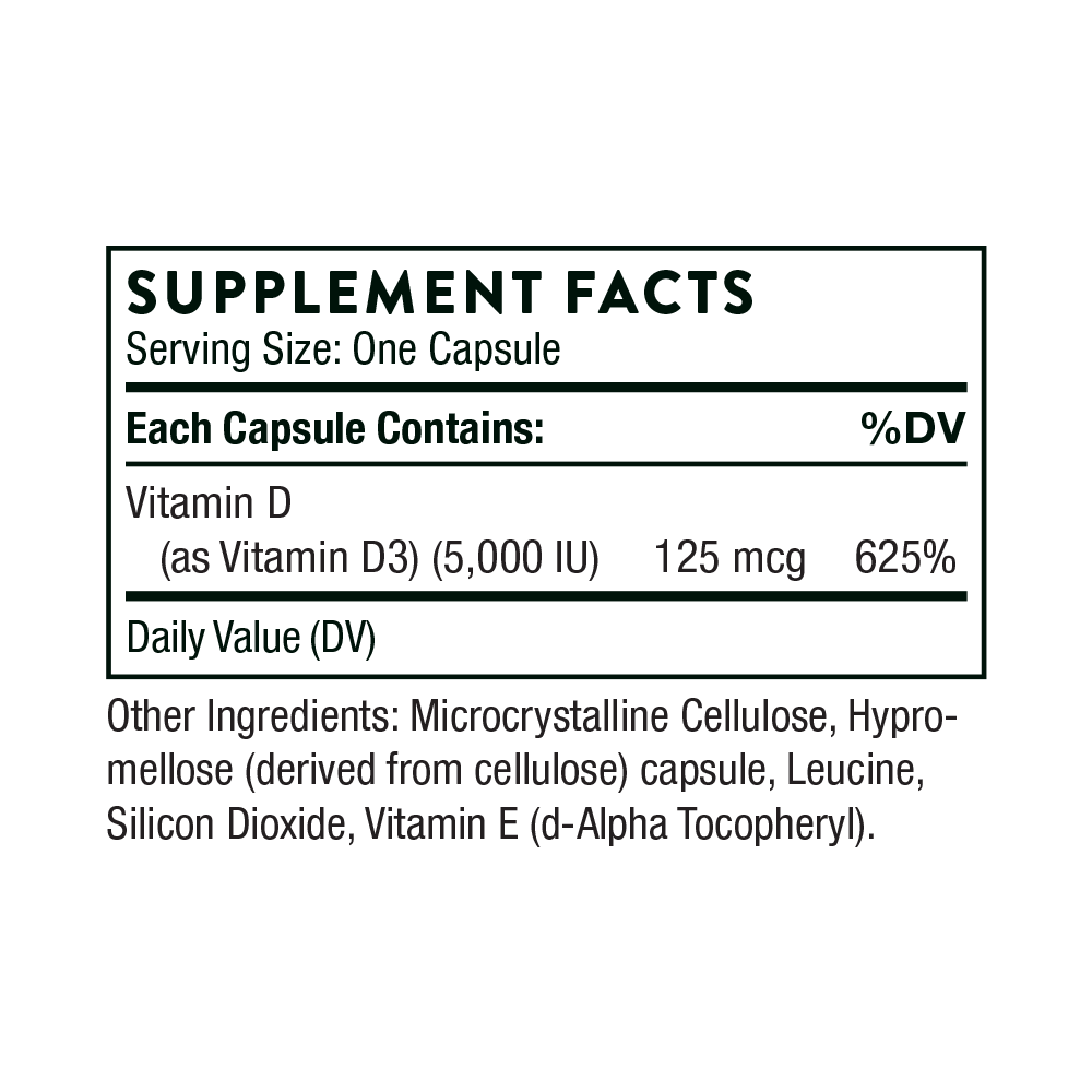 Thorne Vitamin D-5,000 - NSF Certified for Sport image 2