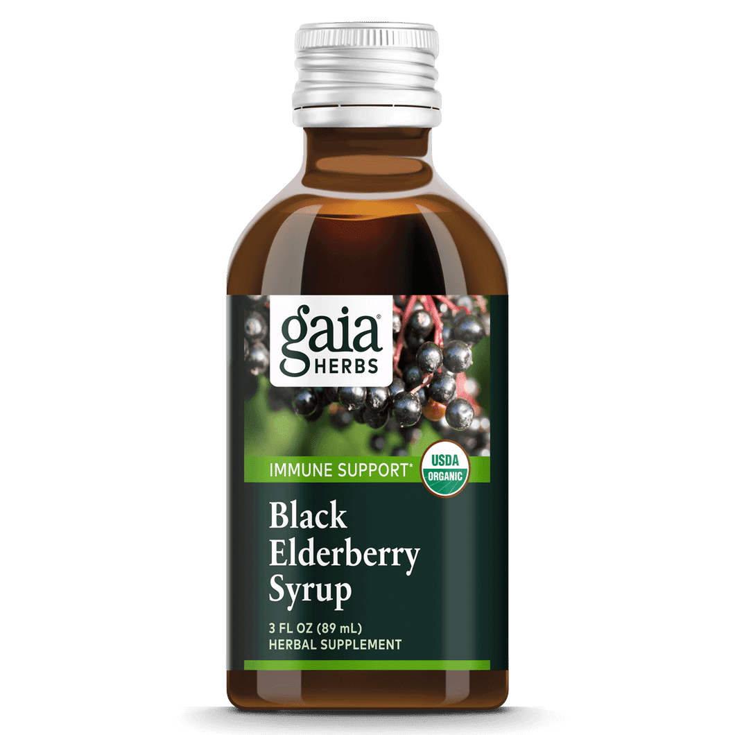 Gaia Herbs Black Elderberry Syrup - Extra Strength - 3 oz image 0
