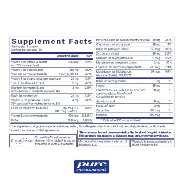 Pure Encapsulations O.N.E.™ Multivitamin 120ct image 2