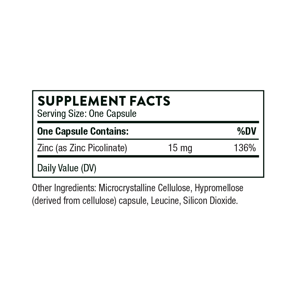 Thorne Zinc Picolinate 15 mg image 2