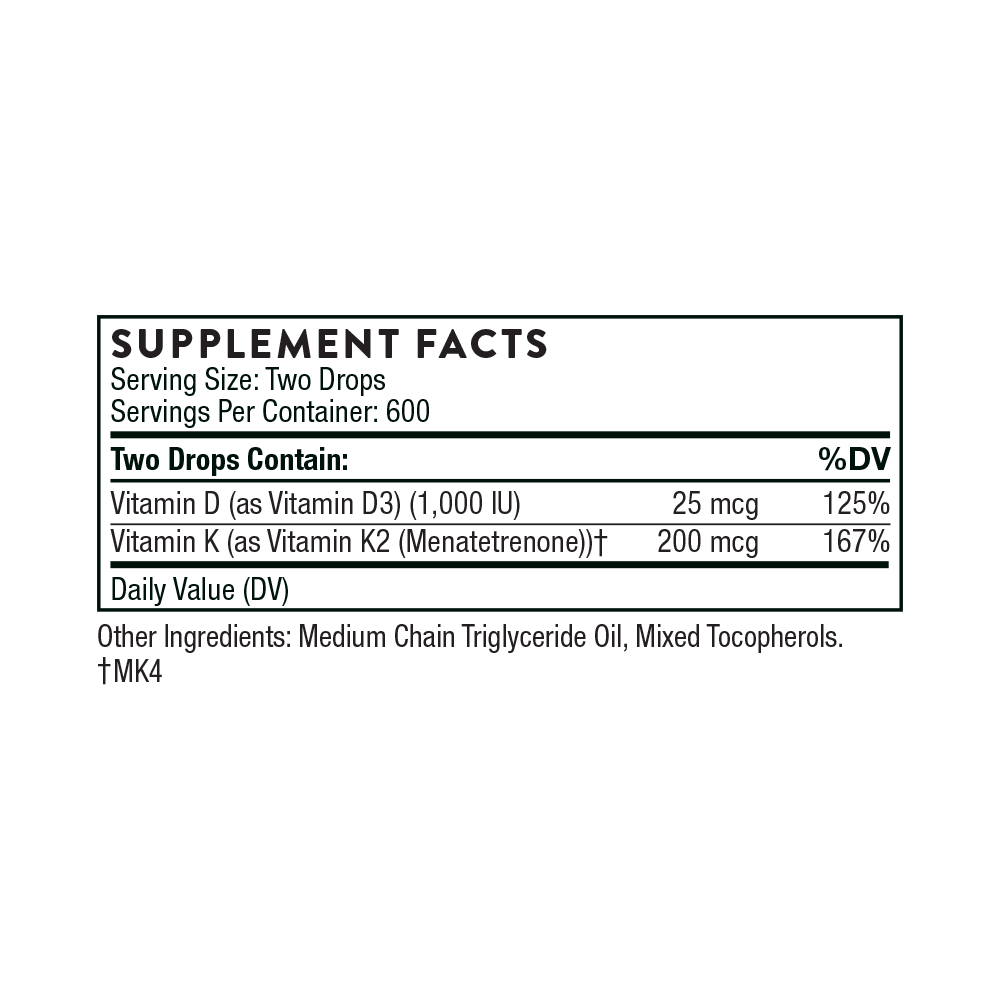 Thorne Vitamin D + K2 Liquid image 2