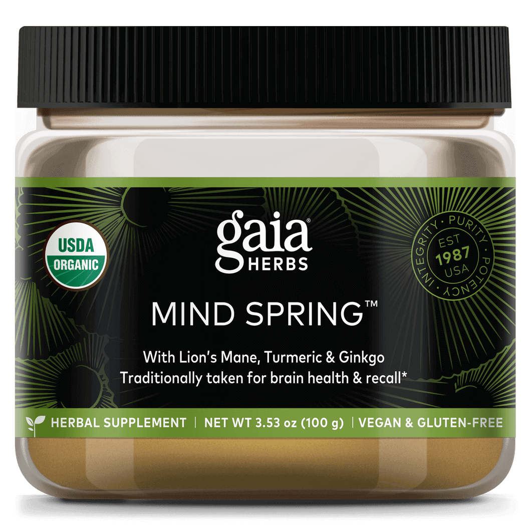 Gaia Herbs Lion's Mane &amp; Turmeric (formerly Mind Spring) - 3.5 oz image 0